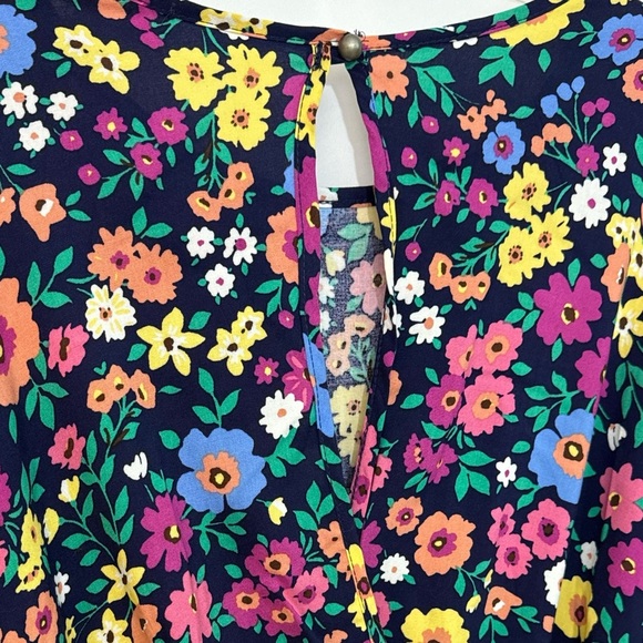 HAPTICS Feeling Bold Navy Floral Challis Woven Romper Long Sleeve Large - Picture 10 of 15